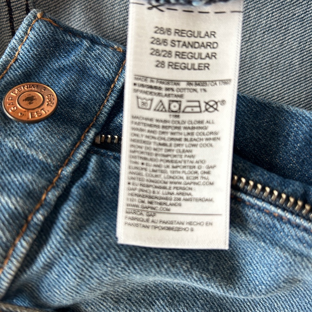 GAP High Rise Stride Wide-Leg Jeans Women’s Size 28/6 Regular. Color Medium Wash - Picture 7 of 12